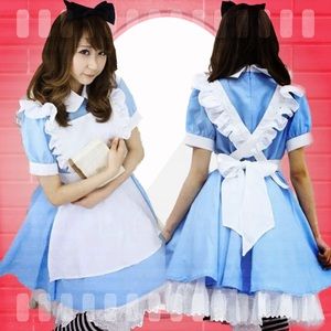 🇯🇵👗Japanese Lolita Bow Dress Maid Amine Uniform Costume Halloween Cosplay Par